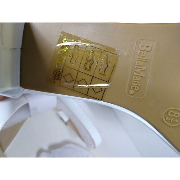 Bella Marie Women's 8.5 Jean-08 White Strappy Open Toe Block Heel Dress Sandal - Picture 7 of 7